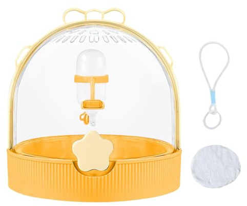 laxreheye Hamster Travel Transport Box - Chinchilla Transport Box Small Animal Carrier, Pet Accessories Carry Bag with Water Bottle for Gerbil Bird Chinchilla Hedgehog Outdoor Fishing Hiking Camping |