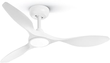 ocioc Ventilador de Techo con Luz Silencioso Lamparas Ventilador Colgantes Grande 107cm Blanco, LED Regulable, Motor DC Reversible, Moderno para Salón, Dormitorio, Cocina, Comedor, Habitación Juvenil
