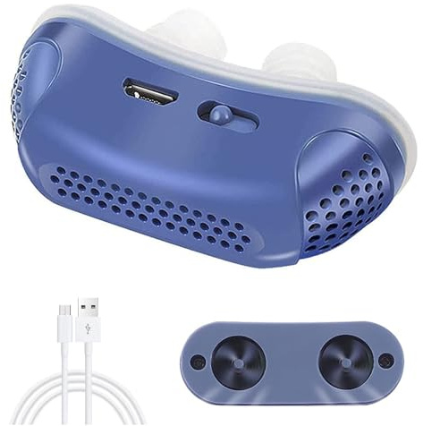 Anti Snoring Devices for Sleep Apnea Relief, Wearable Snoring Aids for Men & Women, Electric Sleep Apnea Machine to Stop Snoring, Comfortable Anti Snoring Solution for Blocked Nostrils