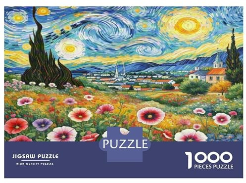 Puzzle di Petunia per Adulti 1000 Pezzi Prato di Fiori Selvatici Colorati Difficile Stimolante Gioco Educativo 52x38cm/1000pezzi