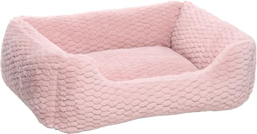 Flamingo hundebett - katzenbett - rechteckig rosa - 65 x 50 x 20 cm - Plüsch - Polyesterfüllung - Abnehmbarer Bezug - waschbar 30°C - Rutschfester Boden