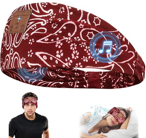 Fascia per auricolari per dormire Bluetooth, maschera notte sonno cuffie anti rumore adulto, originale fascia per auricolari musicali sport running cuffie audio senza fili idea regalo per uomo donna