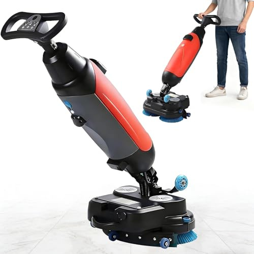 Autolaveuse professionnelle sans fil pour sols secs et humides, largeur de nettoyage de 45,7 cm (18 po), double brosse rotative, réservoirs d'eau propre et usée, autonomie de 120 à 150 min,