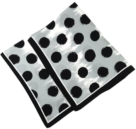 TigerTie Seiden Nickituch Satin in schwarz grau weiss gepunktet - Größe 50 x 50 cm