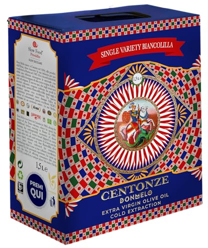 Centonze - Don Melo - Olio Extra Vergine di Oliva Monocultivar Biancolilla – Bag-in-Box 1,5 L Decorativo – Raccolto a mano - Estratto a Freddo