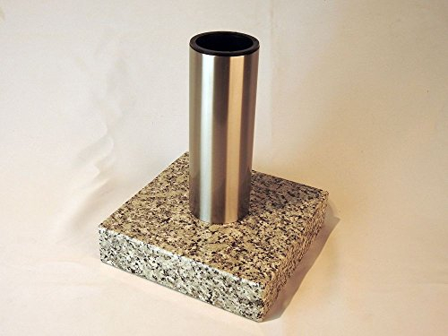 designgrab Grabvase Tube aus Edelstahl und Granitsockel aus Granit Schlesisch/Tarn/Striegauer/Dornberg/sehr ähnlich dem Clair DU TARN und Bianco Sardo