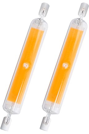 KIMROO 15W 118mm R7S LED Bulbs(2 Pack) 150W Halogen Equivalent J-Type 120V Dimmable T3 R7s Base Double Ended Flood Light 3000K Warm White for Landscape Light (Warm White)