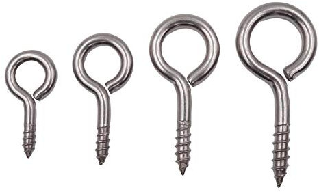50 Stück 3.7 x 20 mm Ösenschraube Edelstahl rostfrei L-Haken V2A Inox Holzgewinde