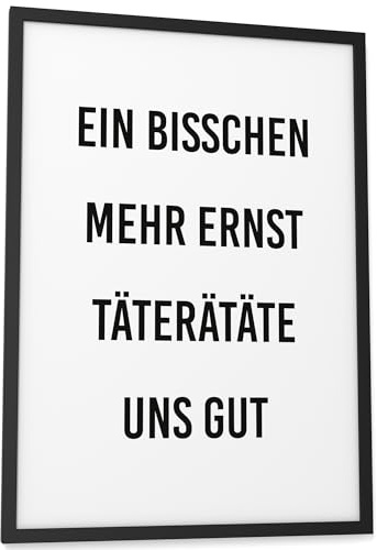 Papierschmiede® Bilder Home Kunstdruck mit Rahmen in A3 (30x42 cm) Spruch Zuhause Bild Wanddeko in schwarz weiß, Sprüche für Wohnzimmer Büro Küche, Täterätäte
