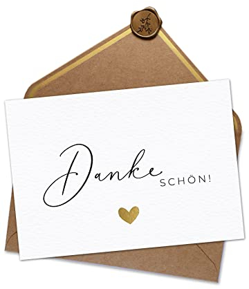 Joli Coon Dankeschön Karte - Karte Danke - A6 mit Naturkuvert und Wachssiegel