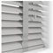 135 x 150cm Silver/Grey Faux wood window Shutters, Ladder Tape - 50MM Horizontal Slats- Included Child Safe