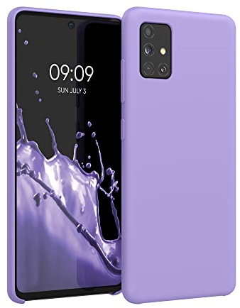 kwmobile Hülle kompatibel mit Samsung Galaxy A51 Hülle - Silikon Handy Case - Handyhülle weiche Oberfläche - kabelloses Laden - Veilchen Lila