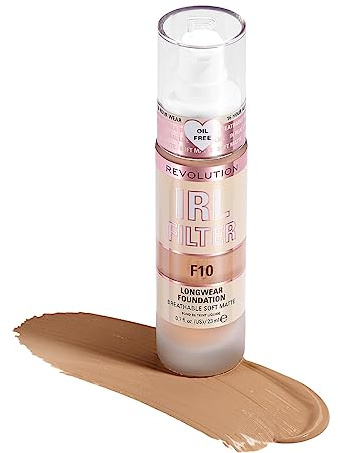 Makeup Revolution, IRL Filter Longwear Foundation, Medium to Full Coverage, F10, 23ml