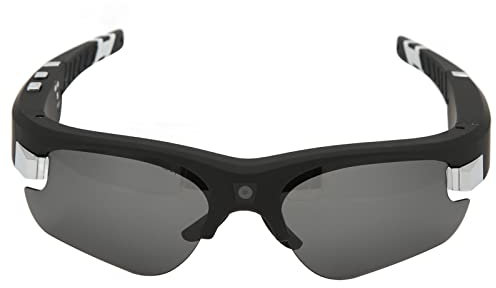 Goshyda Lunettes de Vidéo, 1080P HD Outdoor Sports Action Camera Mini USB Interface Lunettes Intelligentes pour la Conduite à Vélo avec 4 Paires D'objectifs