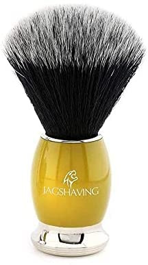 Jag Blaireau rasé fait à la main avec poils argentés, moustache et pinceau de nettoyage pour homme