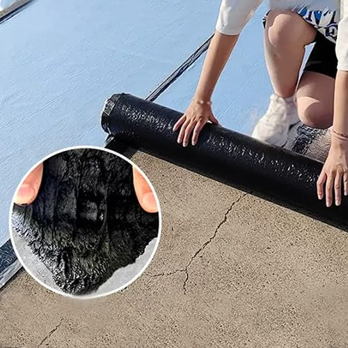 Cinta de Reparación de Techos,Cinta Bituminosa Autoadhesiva,Cinta Selladora Impermeable,Negro Rollo Adhesivo de Tela Asfáltica,para Fugas en Techo,Grietas Ventanas,Tuberías (0.2x1m)