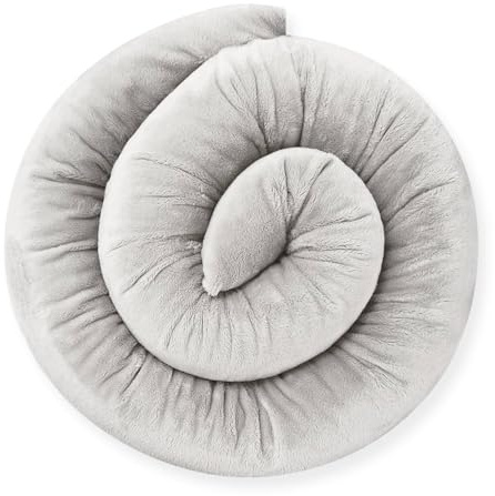 Bebeloo Bettschlange Bettrolle Bettkissen Seitenschläferkissen Stillkissen Kuschelkissen Bettumrandung Zugluftstopper(Grau, 180 cm)