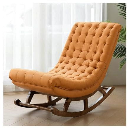 OATTIS Lässig Schaukelstuhl Glider Recliner Leder und Stoff Einzelsofa Recliner Lazy Sofa Chair Stabil und überschlagsicher Modern