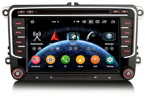 erisin 8 Kern Android 14 Autoradio Navi für VW Golf 5 Golf 6 Touran Polo T5 Radio Sharan Passat Tiguan SEAT Radio DVD Spieler DAB CarPlay WiFi OBD2 BT5.0 DSP Canbus SWC RDS 4GB+64GB