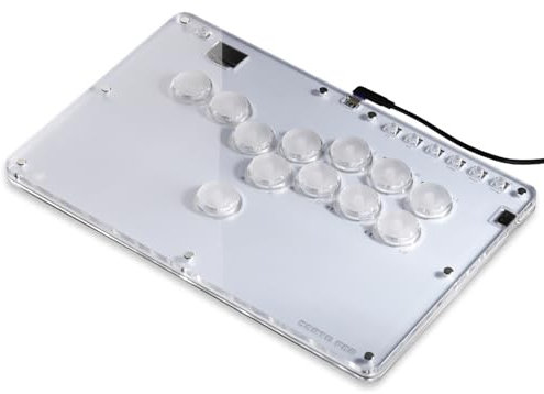 Leverless Controller Arcade Stick CosmoxGaming T12-C: Leverless Arcade Stick with Turbo,Leverless Controller for PC/PS3/PS4/Switch Game,Crystal Low-Profile Switch Arcade Stick Support Hot Swap & SOCD