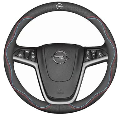 KeKeYa Auto Lenkradbezug für Opel Astra K Sports Tourer 2019-2021, Lenkradabdeckung Steering Lenkradschoner Anti Rutsch Atmungsaktiv Leder Lenkradhülle Auto Lenkradschutz Zubehör,A