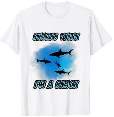 Tauchen mit Haien Haitauchen Haitaucher shark diving T-Shirt