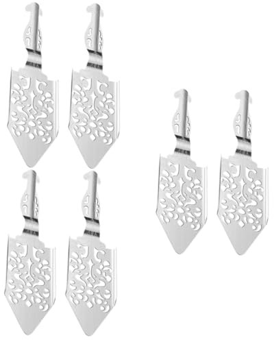 Amosfun 6pcs Handheld Absinthe Dripper Spoon Rustproof Delicate Pattern for Wormwood Drink Mixing