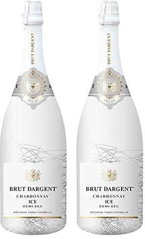 Brut Dargent - Ice Chardonnay Halbtrocken Sekt, Magnum, Methode Traditionnelle (1 X 1.5 L) (Packung mit 2)