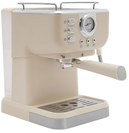 Qussse Macchina per caffè espresso 20 bar, macchina per caffè espresso con montalatte 1,5 l, mini macchina per caffè espresso per moka, latte, caramello macchiato, cappuccino