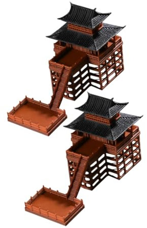 Abaodam Pabellón Japonés Miniatura 2 Piezas Modelo De Casa sobre Pilotes Decoración De Jardín Zen