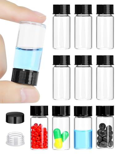 COTOM 5ml Fläschchen Transparente Probenahme Glasflaschen mit Schraubverschluss Lecksichere Probe Glasflasche（10pcs）