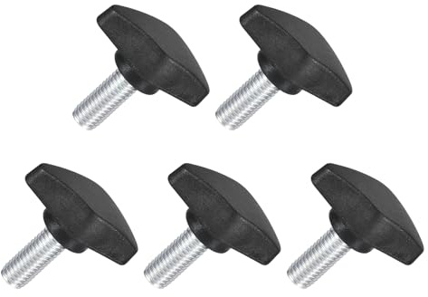 QUARKZMAN 5 Stück Rändelschraube, M8 x 20mm Flügelschrauben, 304 Edelstahl T-förmige Klemmschraubenknopf 36mm Durchmesser für Werkzeugmaschine Anziehen Geräte Instrument