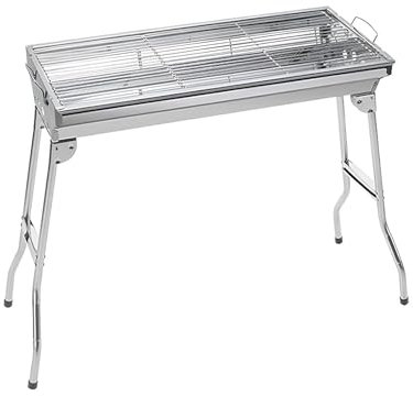 Holzkohlegrill, Camping Grill Klappbar 48*33.5*57/73*33.5*70cm, Tragbarer Edelstahl Grill, Outdoor Grill BBQ Grill, Für Picknick, Terrasse, Camping, Reisen Outdoor Garten Party Usw(73*33cm/28.7*13.2in