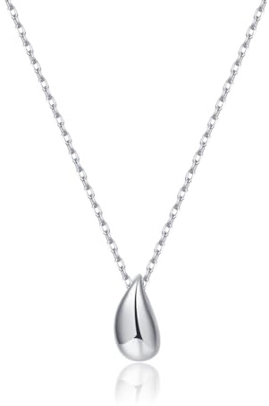 SLUYNZ Halskette aus 925er Sterlingsilber, klobige Tropfenform, Choker-Halskette für Damen, Teenager, Birnenanhänger