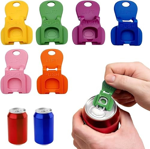 2025 New Manual Can Opener - Easy Grip Plastic Beverage Can Opener for Beer, Soda, Drinks - Ergonomic Ring Opener for Kids & Elderly (6)