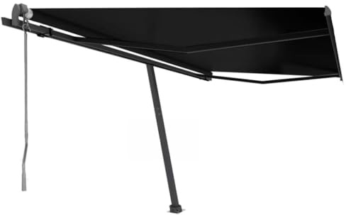 Tenda da Sole Automatica 400x300 cm, Tessuto Poliestere Impermeabile UV, Telecomando e Manovra Manuale, Alluminio Antracite, per Giardino Terrazzo Balcone