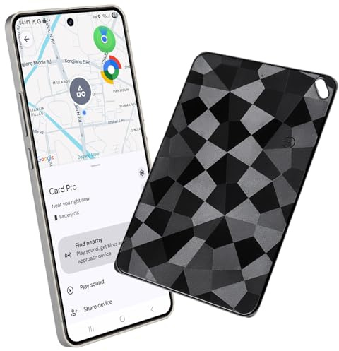Reyke Slim Tracker Card,Smart Finder Compatible with iOS Find My & Google Find Hub, Rechargeable Wallet Locator for Luggage Tags, Cell Phones and Passports