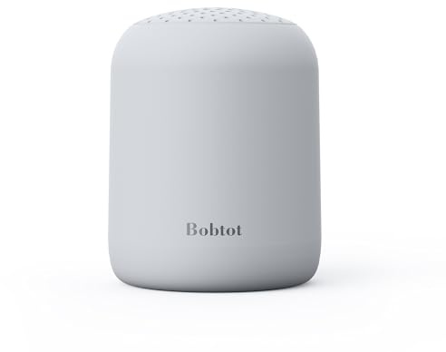 Bobtot Portable Bluetooth Speaker Wireless - Waterproof Mini Speakers with Loud Stereo Sound, 24 Hours Playtime, TWS Function, Built-In Microphone, Small Size with Strap Easy to Carry, LightGrey