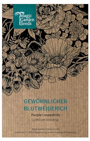 Magic Garden Seeds - Blut-Weiderich Saatgut - Lythrum salicaria - ca. 2000 Samen | Mehrjährige Wildstaude für Feuchtgebiete & Teichränder | Insektenfreundliche Uferpflanze | Winterhart