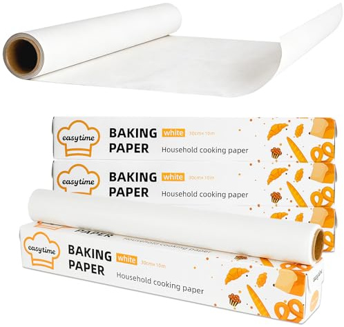 DTFMZOV 12in x 98ft Parchment Paper Roll, High Temperature Resistant Parchment Paper for Baking, Non-Stick Greaseproof Baking Paper for Cooking Grilling Air Frying (White, 12in x 98ft)