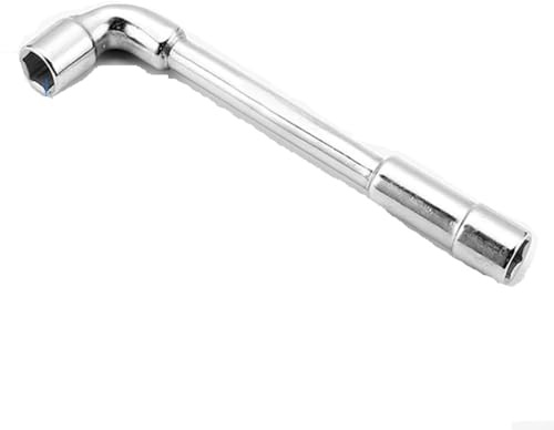 Eawfgtuw Clé à pipe double tête en L avec 7 douilles hexagonales profondes 6-19 mm, acier au chrome vanadium, extrémité perforée pour vis longues, poignée ergonomique pour (17 mm)