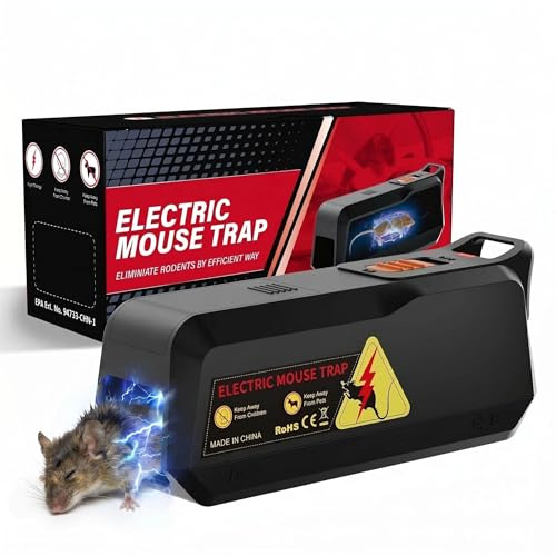 Rattenfalle Elektrisch & Elektrische Mausefalle, Wiederverwendbare Mäusefalle, Hygienische Schädlingsbekämpfung ohne Gift, Kein direkter Kontakt, USB- und Batteriebetrieb für Küche, Keller