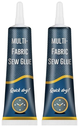 IWIDYA Stoffkleber extra stark für Textilien – 2er Pack waschmaschinenfester Textilkleber zum Kleben von Stoff, Jeans, Leder und Polyester, transparente Reparatur von Kleidung ohne Nähen