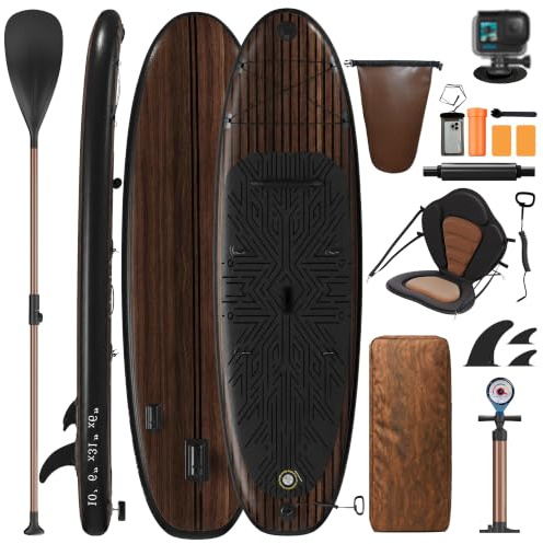 Devoko Tabla Paddle Surf Hinchable 330cm 2 en 1 con Kayak Hinchable Plazas y Accesorios hasta 130kg para Surf, Pesca, Yoga