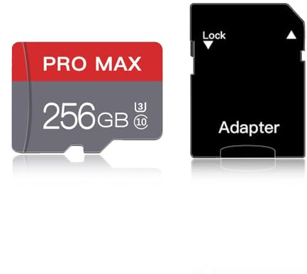 256GB Micro SD Card with Adapter High Speed Memory Card C10 A1 Memory TF Card for Camera/Dash Cam/Smartphone/Tablet/Drone