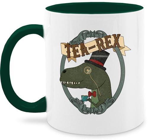 Tasse Tassen 325ml - Statement - Tea-Rex Rahmen - 325 ml - Dunkelgrün - t-rex kaffetassen sprüche statements t rex kakaobecher tea spruch statement-tasse frohes neues jahr tearex milchkaffeetasse