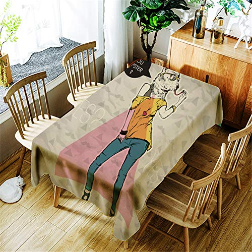 FANSU 3D Tischdecke Abwaschbar, Polyester wasserdichte Rechteckige Pflegeleicht Eckig Halloween Tischtuch Fleckschutz Schmutzabweisend (140 * 180,K)