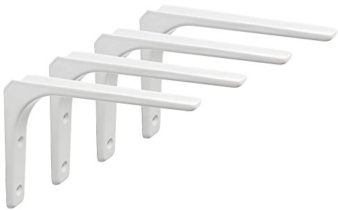 SAYAYO Regalwinkel Schwerlast Regalhalterung Regalträger Weiss Regalhalter Metall 90 Grad L-förmige 4 Stück Winkel Regal 200x150 für Wandhalterung Regal, Eckregal, Hölzern Möbel