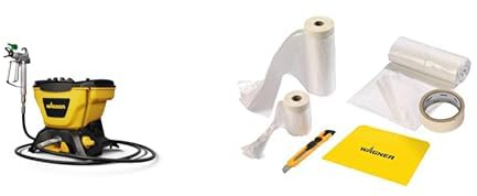WAGNER Airless Farbsprühsystem Control 150 M für Wandfarben + WAGNER Universal Extra Abdeckset Premium inkl. Abdeckfolie 4 x 6 m, Sprühschutz, Cutter