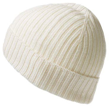 MayTree leichte Merino-Mütze mit Rand, einfarbige Mütze aus 100% Merinowolle, Laufmütze aus Wolle, Merino-Mütze Unisex für Damen und Herren (Weiss)